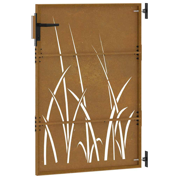 vidaXL Garden Gate 85x150 cm Corten Steel Grass Design
