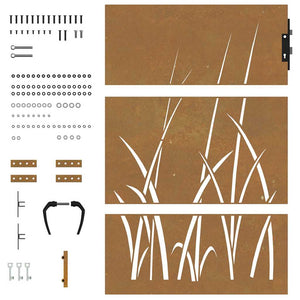 vidaXL Garden Gate 85x150 cm Corten Steel Grass Design