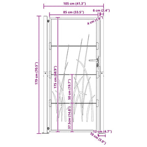 vidaXL Garden Gate 85x100 cm Corten Steel Bamboo Design