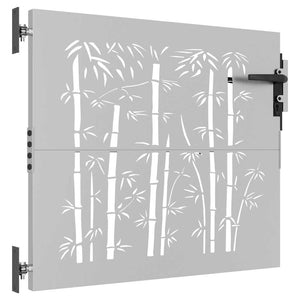 vidaXL Garden Gate 85x100 cm Corten Steel Bamboo Design