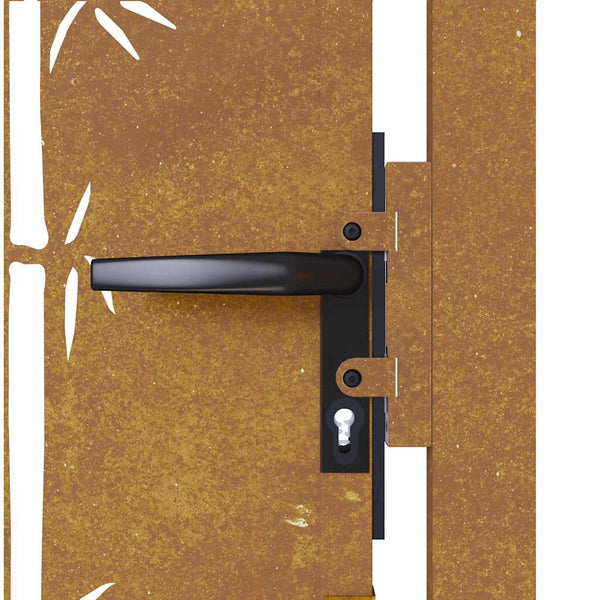 vidaXL Garden Gate 100x200 cm Corten Steel Bamboo Design