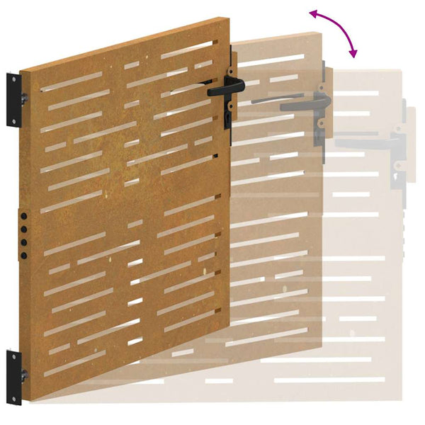 vidaXL Garden Gate 85x100 cm Corten Steel Square Design