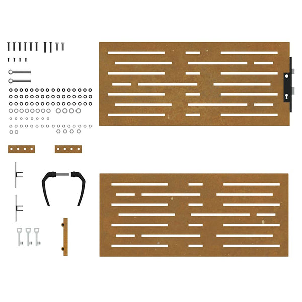 vidaXL Garden Gate 85x100 cm Corten Steel Square Design