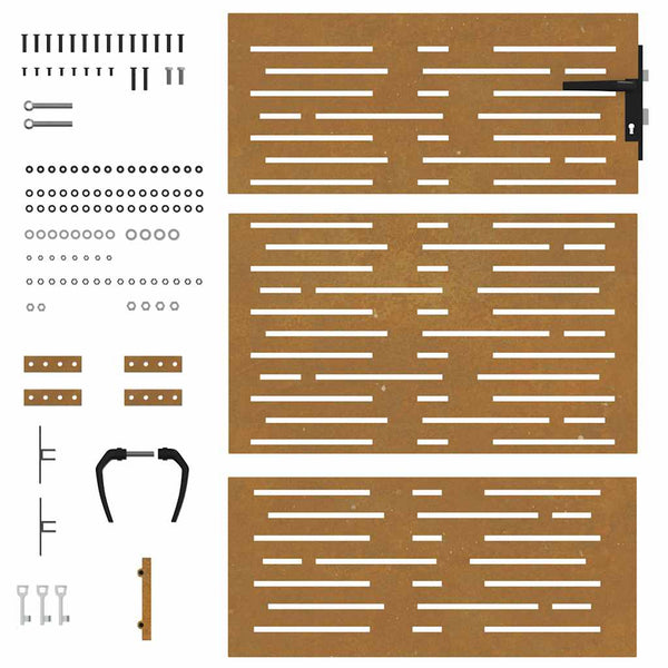 vidaXL Garden Gate 85x150 cm Corten Steel Square Design