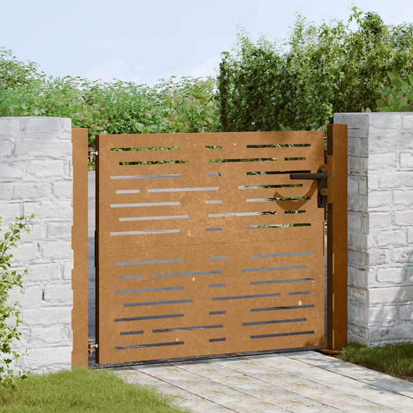 vidaXL Garden Gate 100x100 cm Corten Steel Square Design