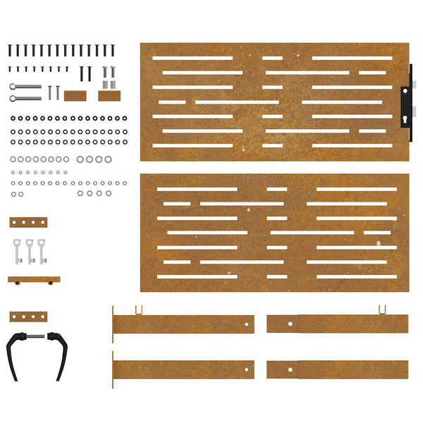 vidaXL Garden Gate 100x100 cm Corten Steel Square Design