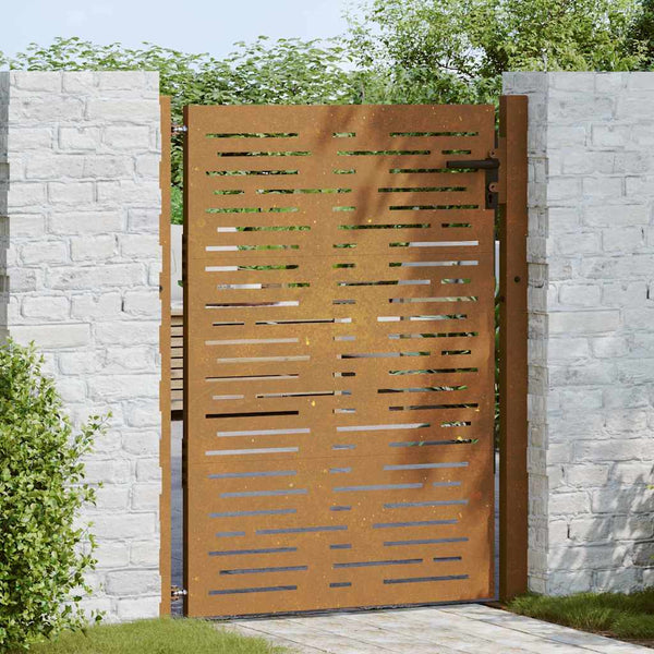 vidaXL Garden Gate 100x125 cm Corten Steel Square Design