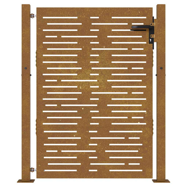 vidaXL Garden Gate 100x125 cm Corten Steel Square Design