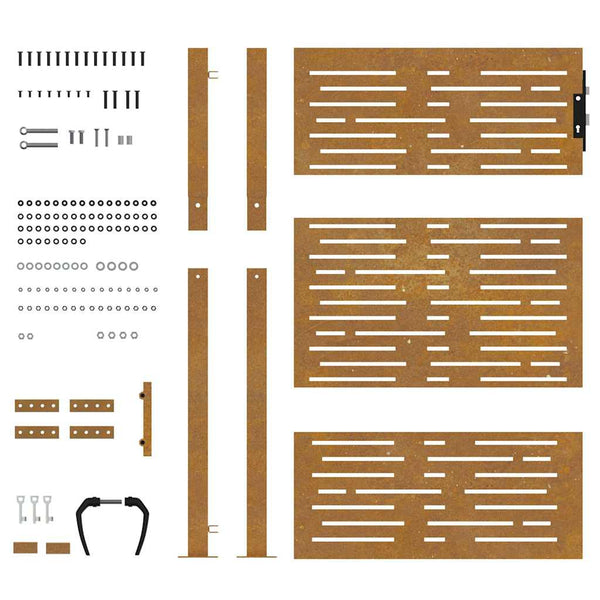 vidaXL Garden Gate 100x150 cm Corten Steel Square Design
