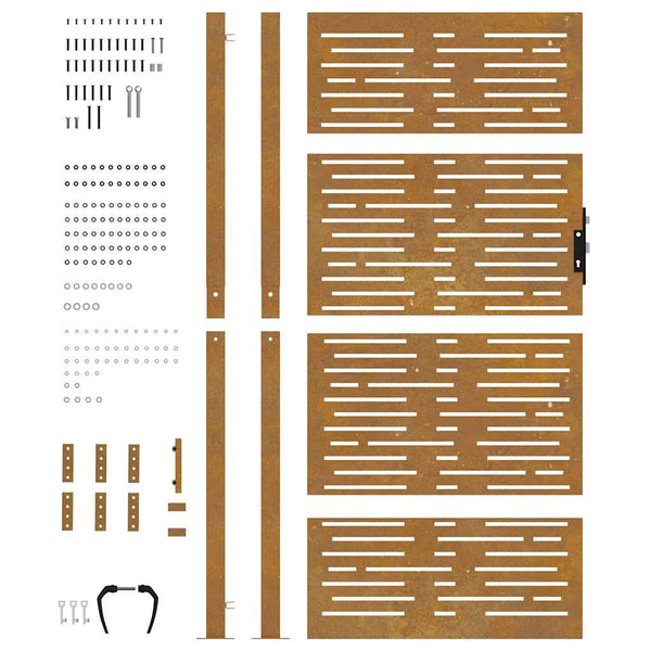 vidaXL Garden Gate 100x175 cm Corten Steel Square Design