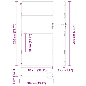 vidaXL Garden Gate 85x200 cm Corten Steel