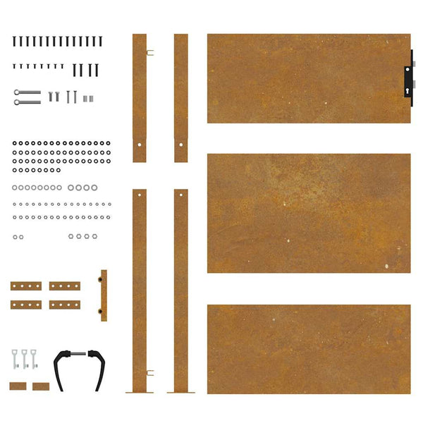 vidaXL Garden Gate 100x150 cm Corten Steel