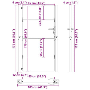 vidaXL Garden Gate 100x175 cm Corten Steel