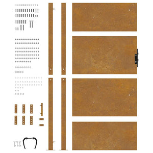 vidaXL Garden Gate 100x200 cm Corten Steel