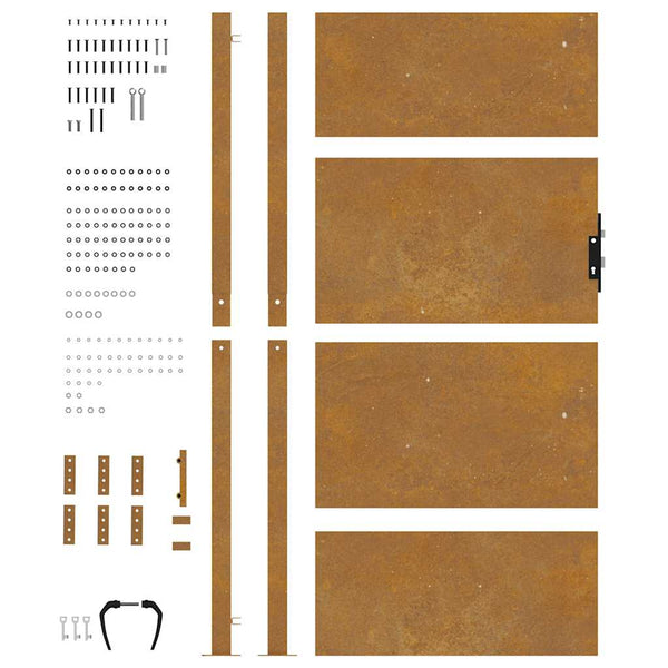 vidaXL Garden Gate 100x200 cm Corten Steel