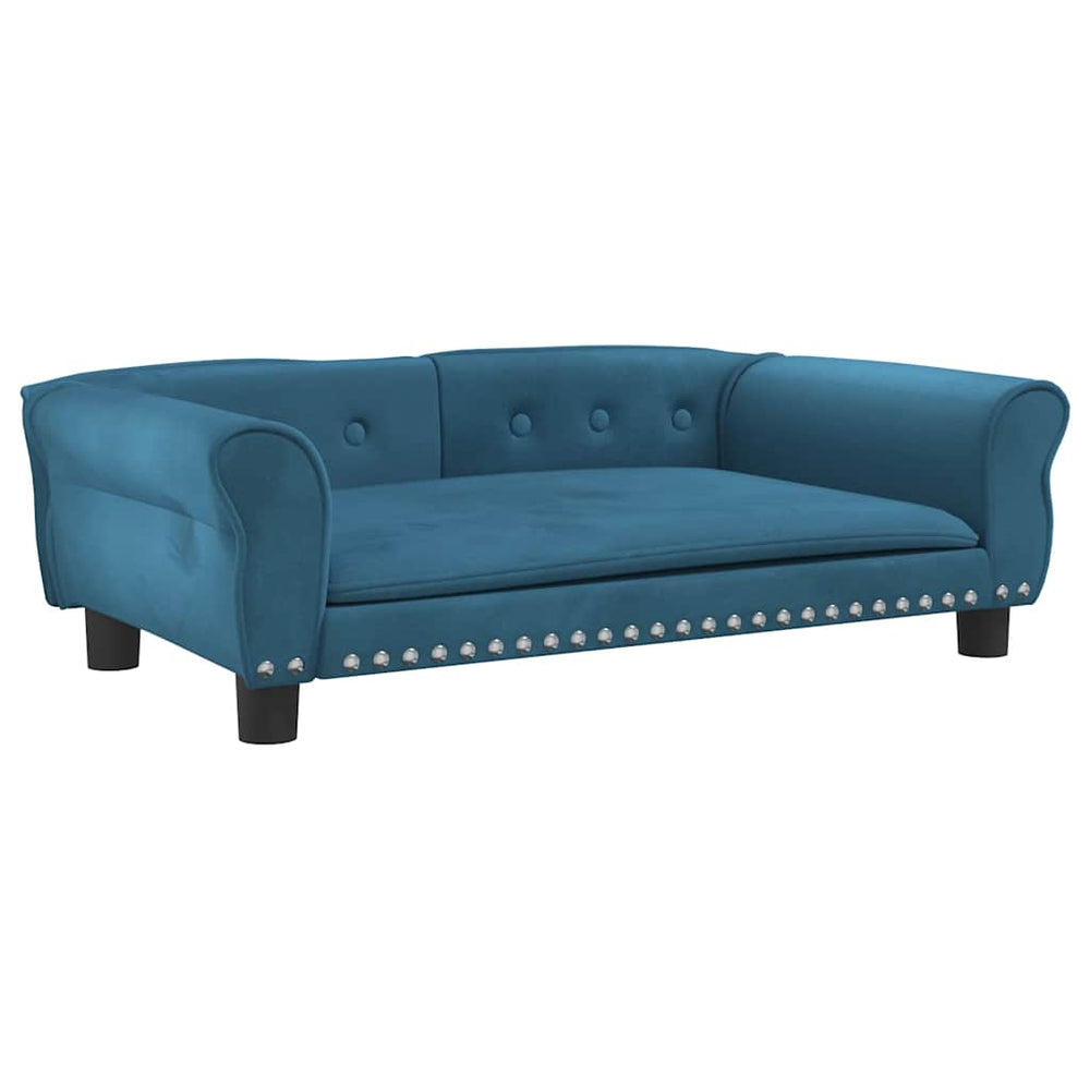 vidaXL Dog Bed Blue 95x55x30 cm Velvet