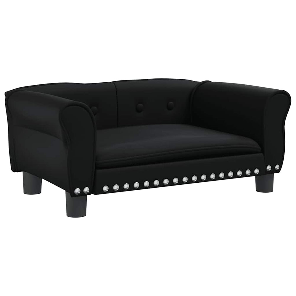 vidaXL Dog Bed Black 70x45x30 cm Faux Leather