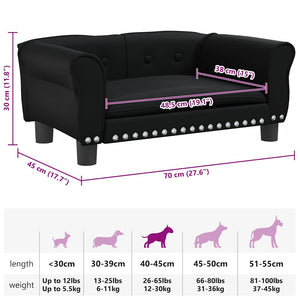 vidaXL Dog Bed Black 70x45x30 cm Faux Leather