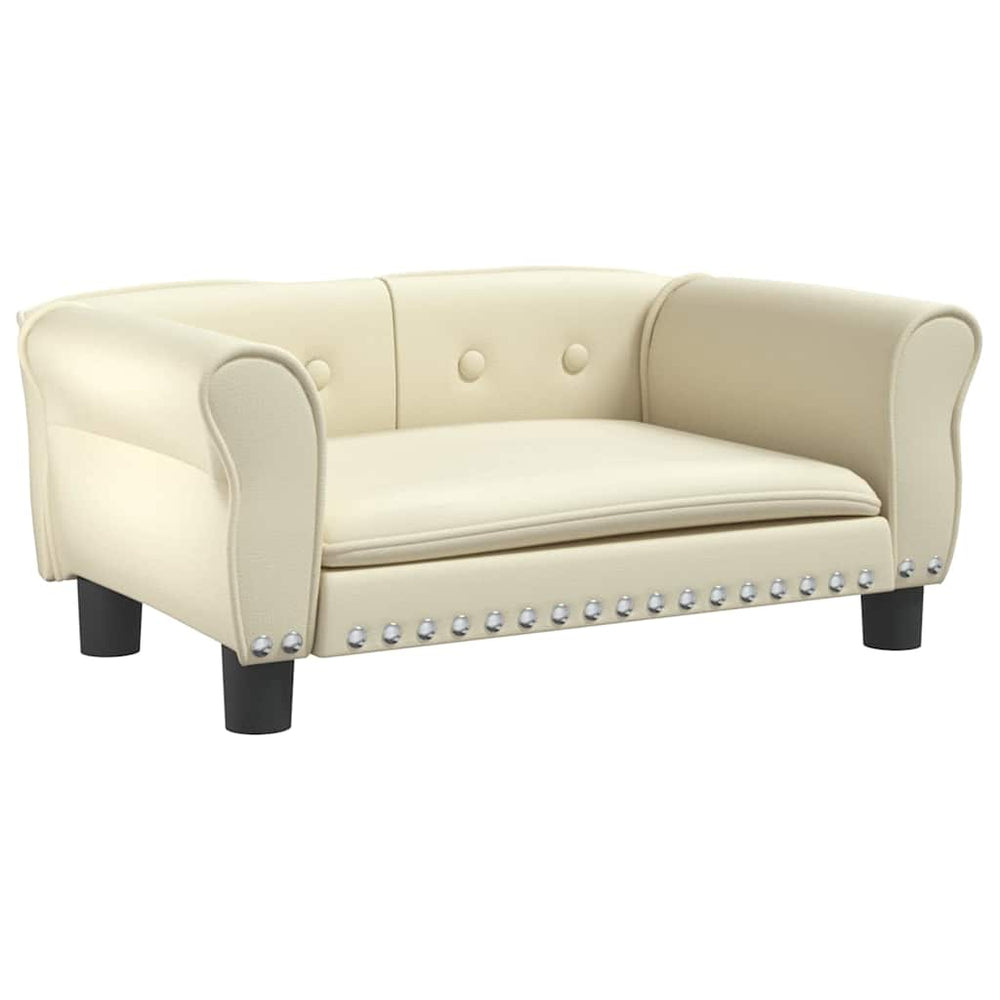 vidaXL Dog Bed Cream 70x45x30 cm Artificial Leather