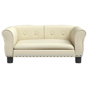 vidaXL Dog Bed Cream 70x45x30 cm Artificial Leather