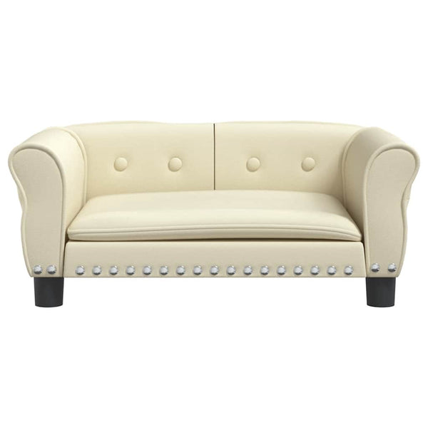vidaXL Dog Bed Cream 70x45x30 cm Artificial Leather