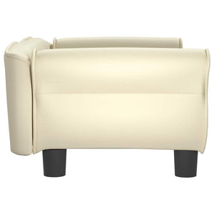 vidaXL Dog Bed Cream 70x45x30 cm Artificial Leather