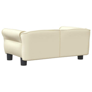 vidaXL Dog Bed Cream 70x45x30 cm Artificial Leather