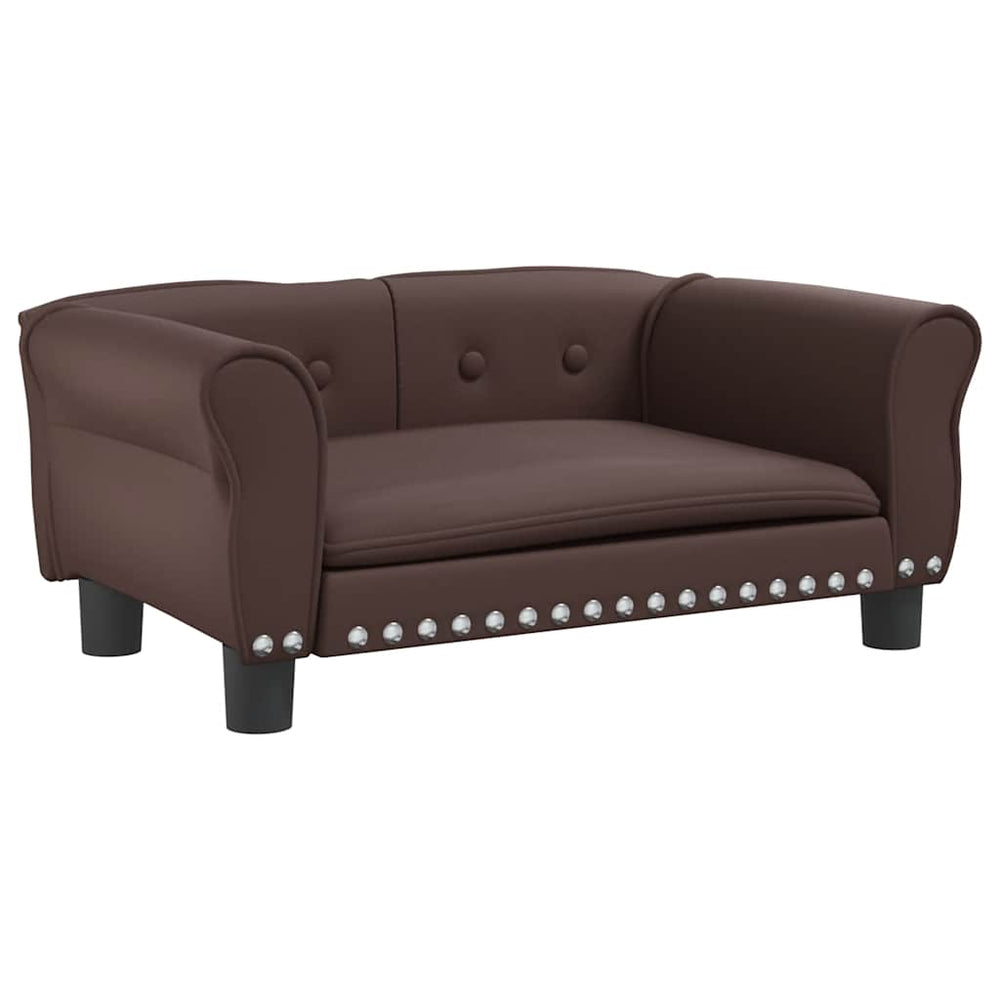 vidaXL Dog Bed Brown 70x45x30 cm Faux Leather