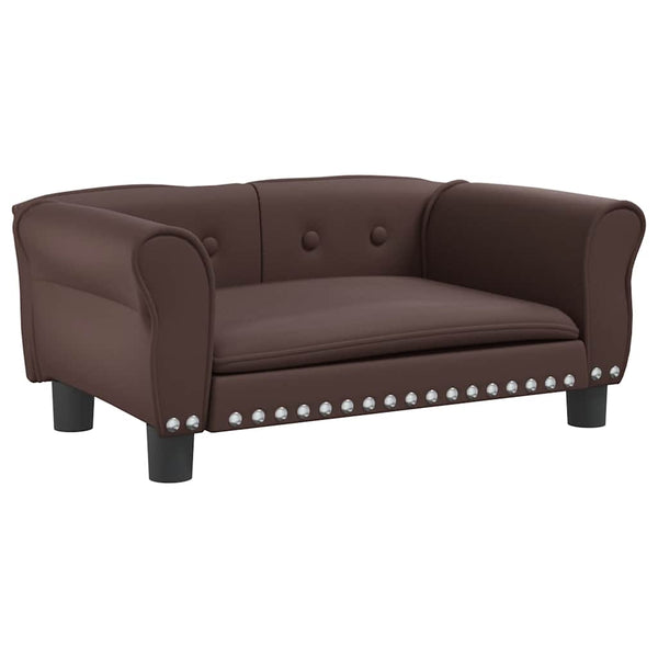 vidaXL Dog Bed Brown 70x45x30 cm Faux Leather