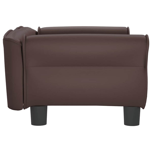 vidaXL Dog Bed Brown 70x45x30 cm Faux Leather