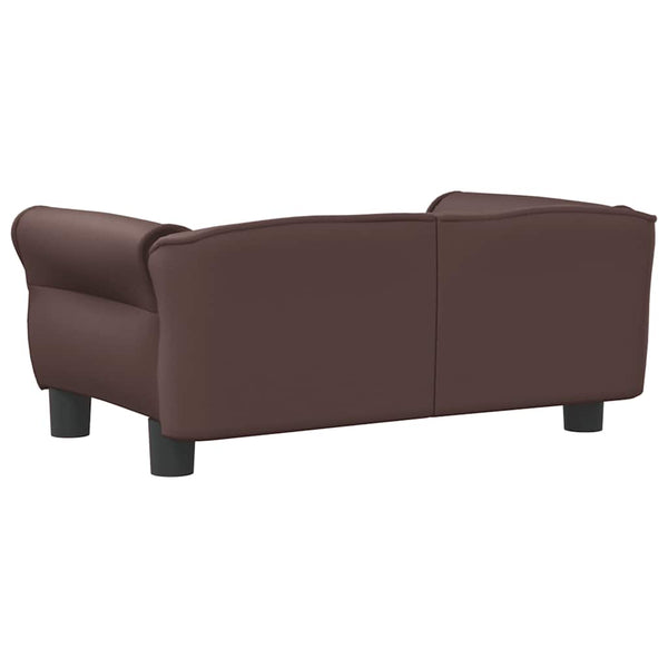vidaXL Dog Bed Brown 70x45x30 cm Faux Leather