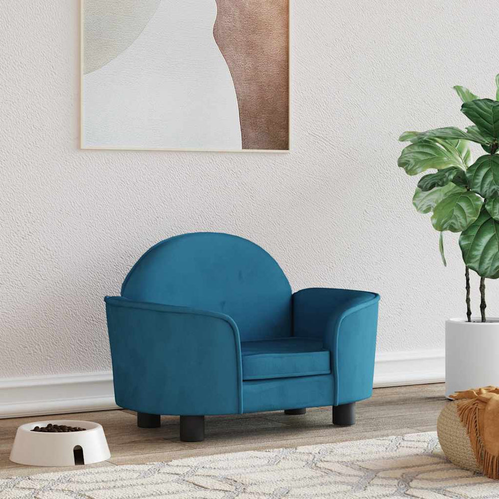 vidaXL Dog Bed Blue 66x40x45 cm Velvet