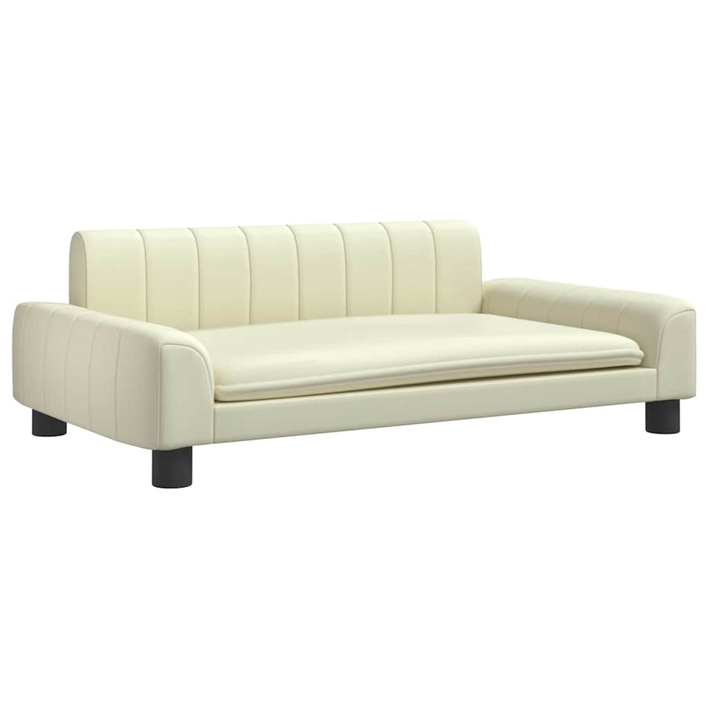 vidaXL Dog Bed Cream 90x53x30 cm Artificial Leather