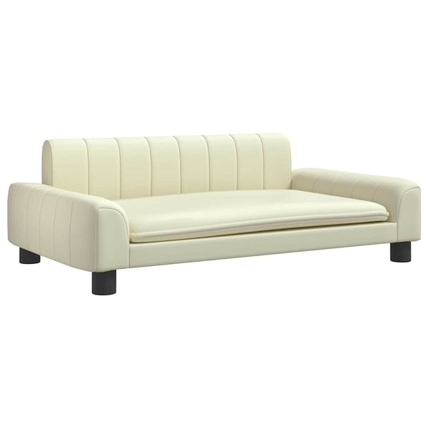 vidaXL Dog Bed Cream 90x53x30 cm Artificial Leather