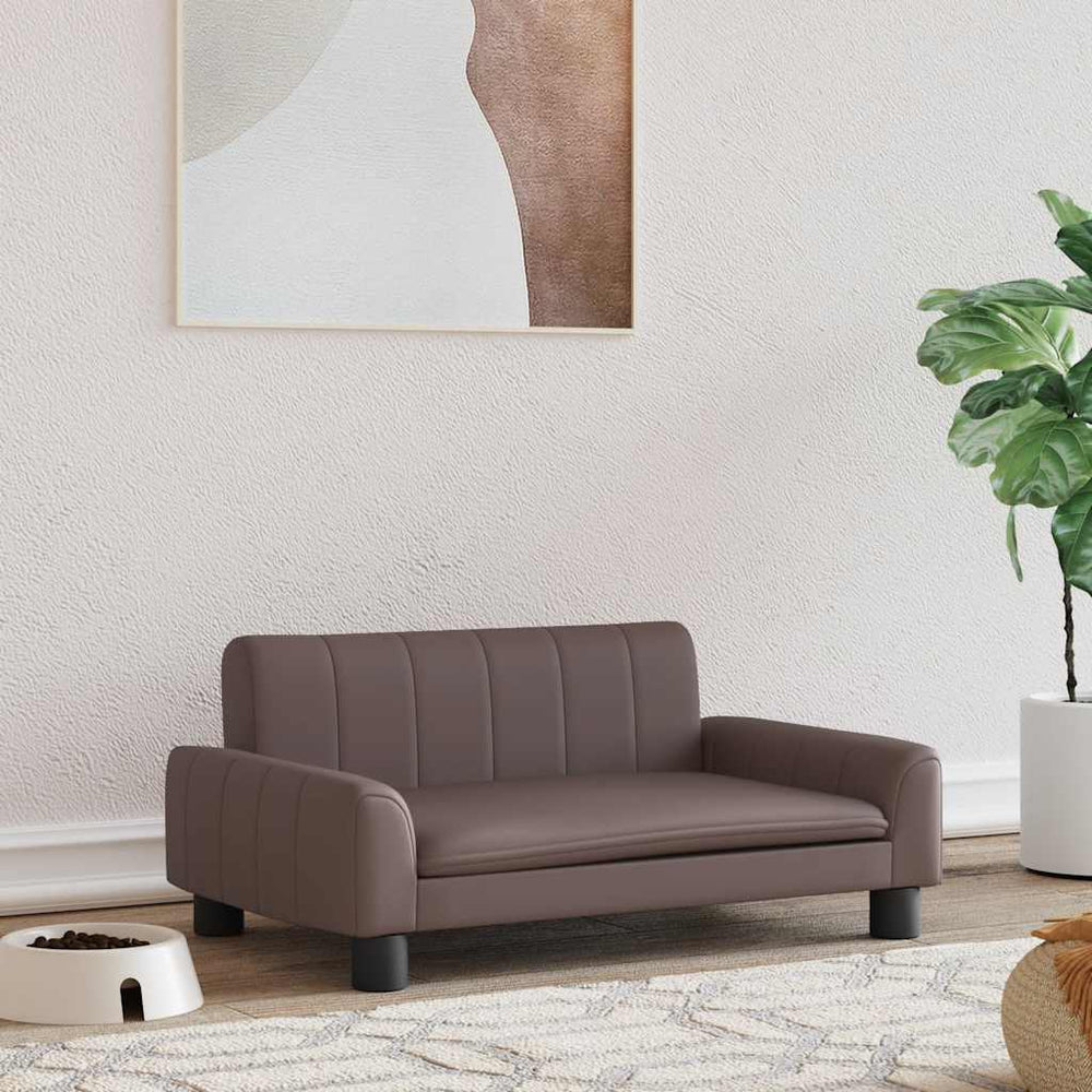 vidaXL Dog Bed Brown 70x45x30 cm Faux Leather