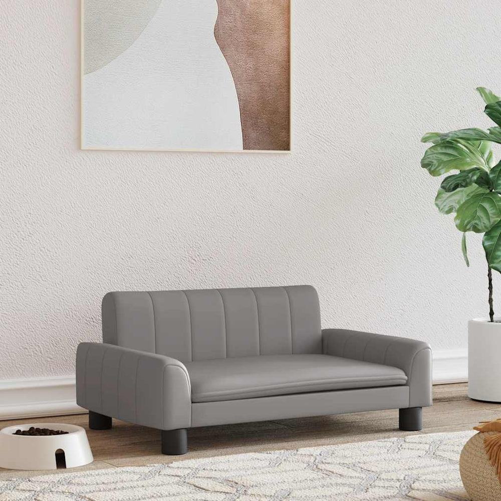 vidaXL Dog Bed Grey 70x45x30 cm Artificial Leather