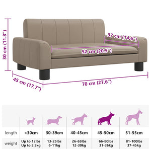 vidaXL Dog Bed Cappuccino Brown 70x45x30 cm Faux Leather