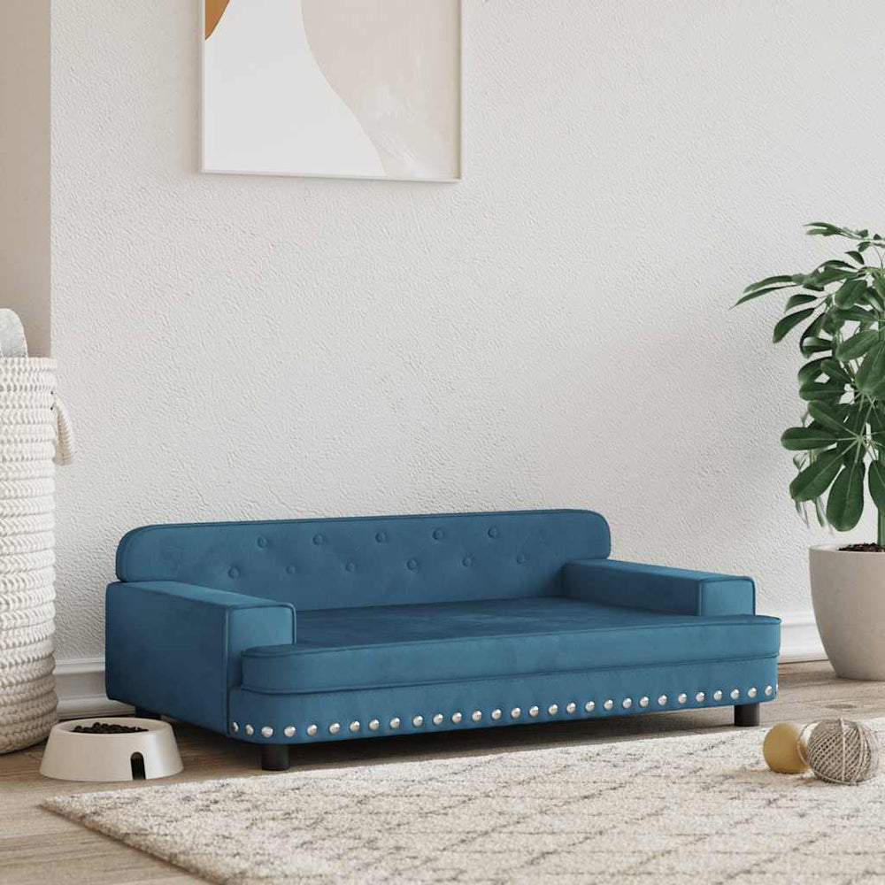 vidaXL Dog Bed Blue 90x53x30 cm Velvet
