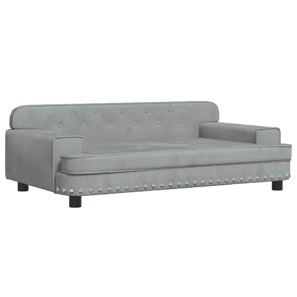 vidaXL Dog Bed Light Grey 90x53x30 cm Velvet