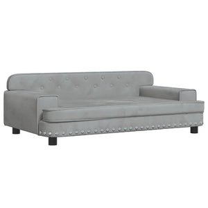 vidaXL Dog Bed Light Grey 90x53x30 cm Velvet