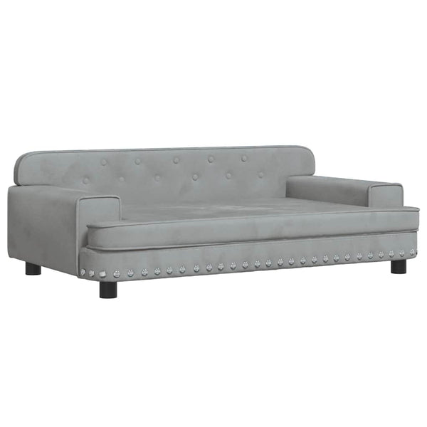 vidaXL Dog Bed Light Grey 90x53x30 cm Velvet