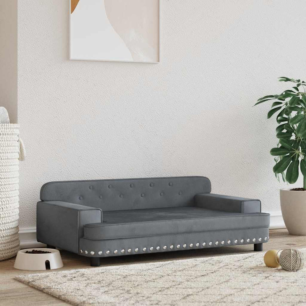 vidaXL Dog Bed Dark Grey 90x53x30 cm Velvet