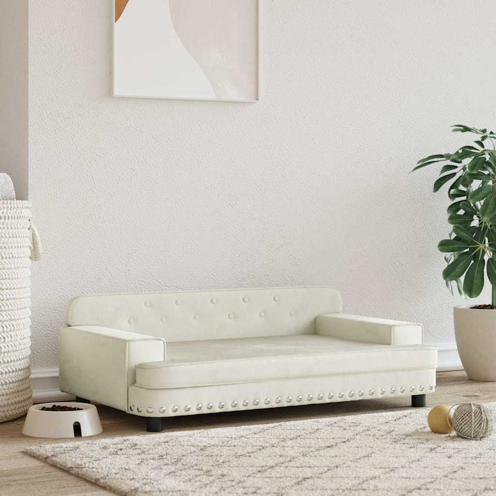 vidaXL Dog Bed Cream 90x53x30 cm Velvet