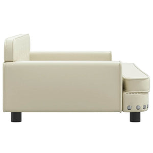 vidaXL Dog Bed Cream 90x53x30 cm Artificial Leather