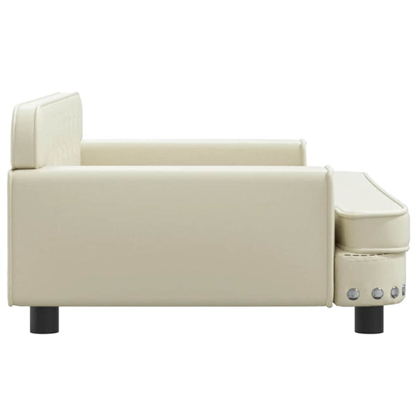 vidaXL Dog Bed Cream 90x53x30 cm Artificial Leather