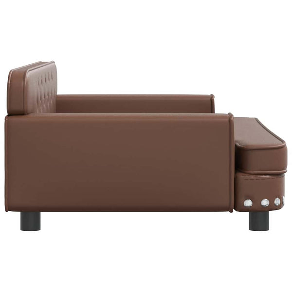 vidaXL Dog Bed Brown 90x53x30 cm Faux Leather