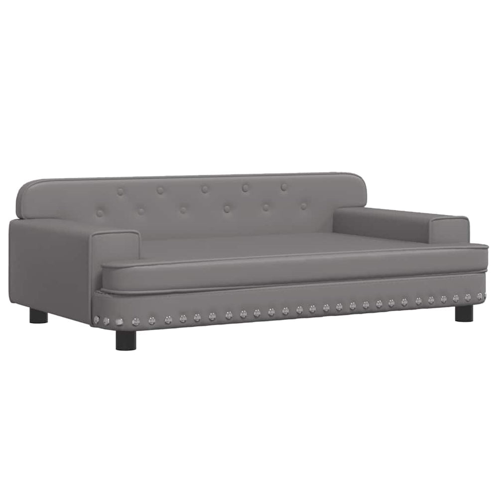 vidaXL Dog Bed Grey 90x53x30 cm Faux Leather