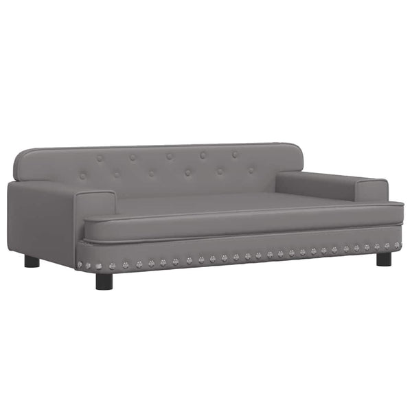 vidaXL Dog Bed Grey 90x53x30 cm Faux Leather