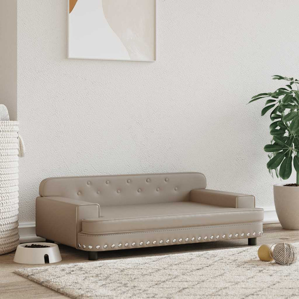 vidaXL Dog Bed Cappuccino Brown 90x53x30 cm Faux Leather