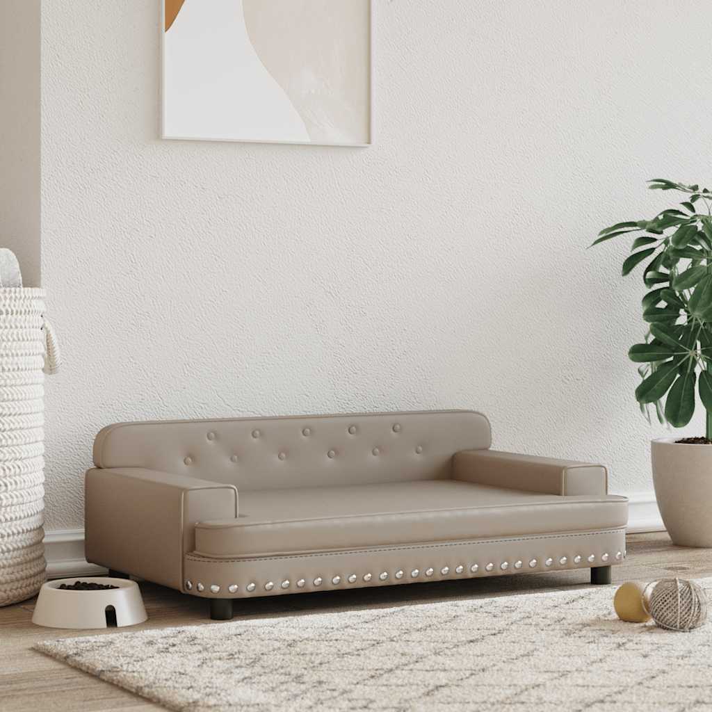 vidaXL Dog Bed Cappuccino Brown 90x53x30 cm Faux Leather